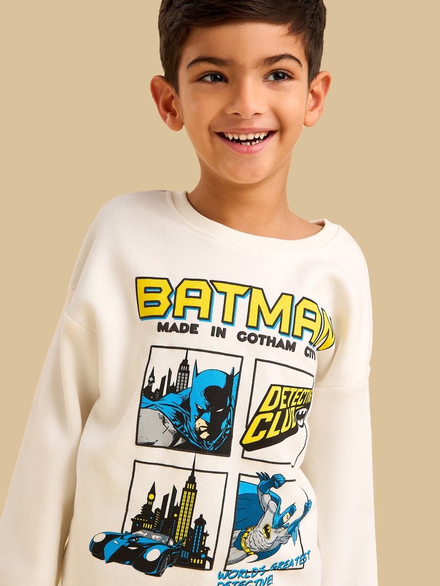 Batman Print Sweatshirt and Joggers Set
