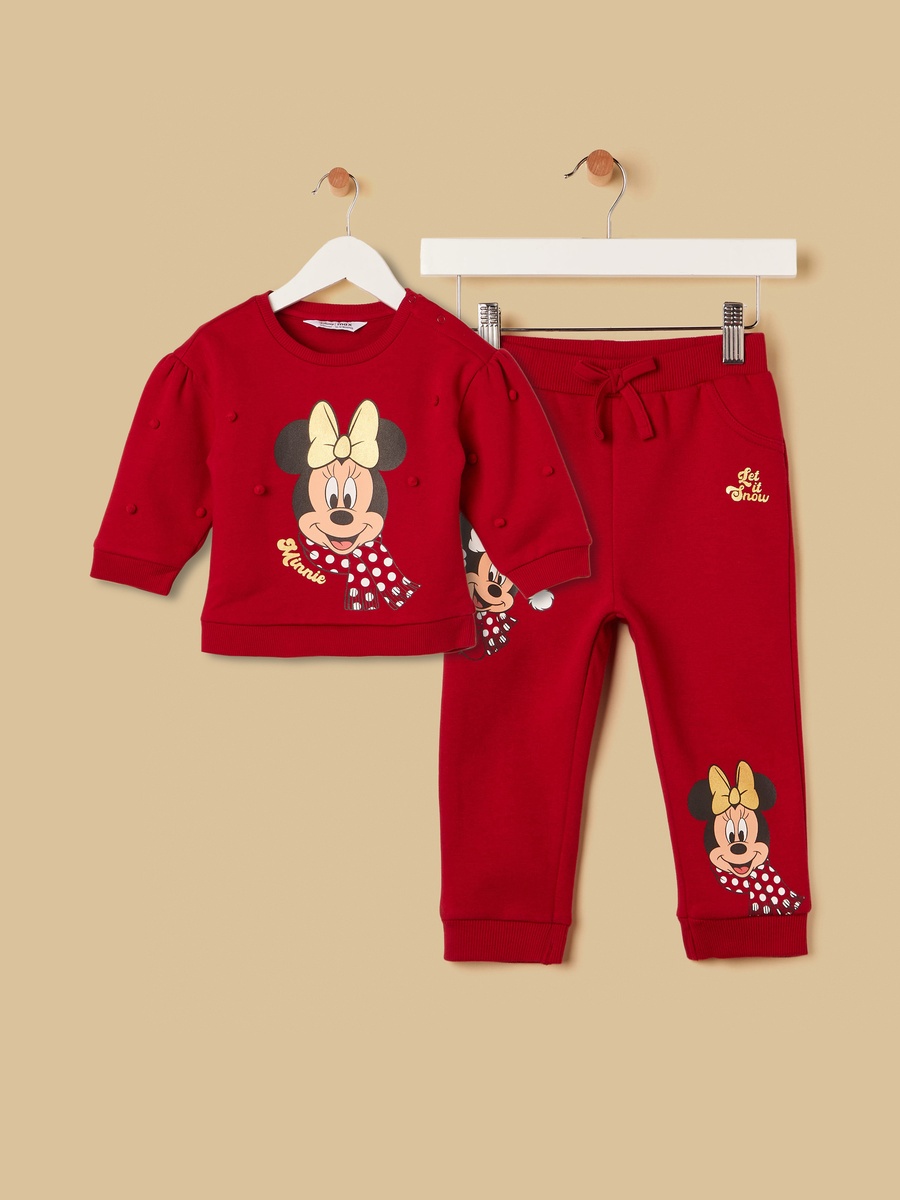 Minnie Mouse Print Sweatshirt and Joggers Set