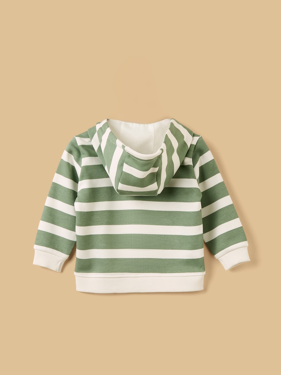 Striped Zip Through Hoodie