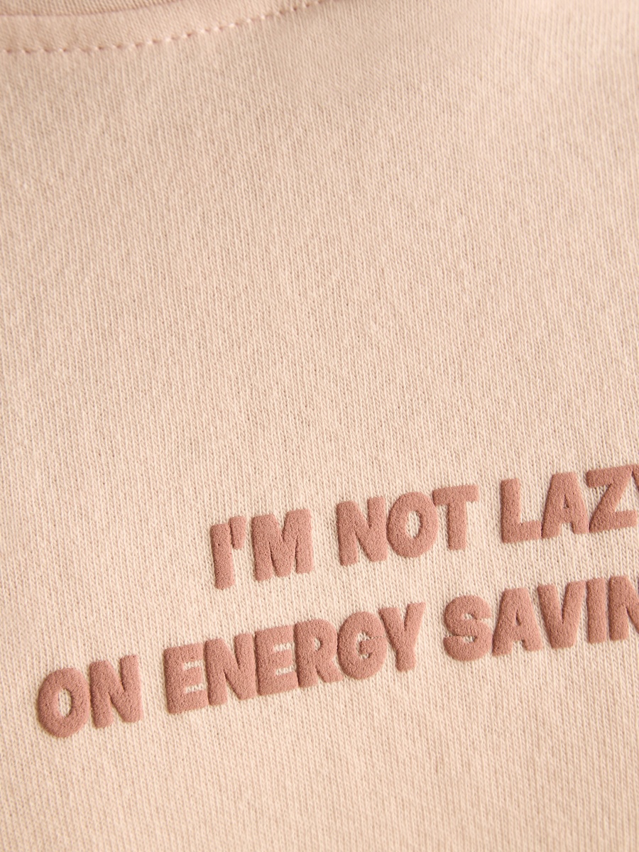 Slogan Print Oversized Hooded Sweatshirt