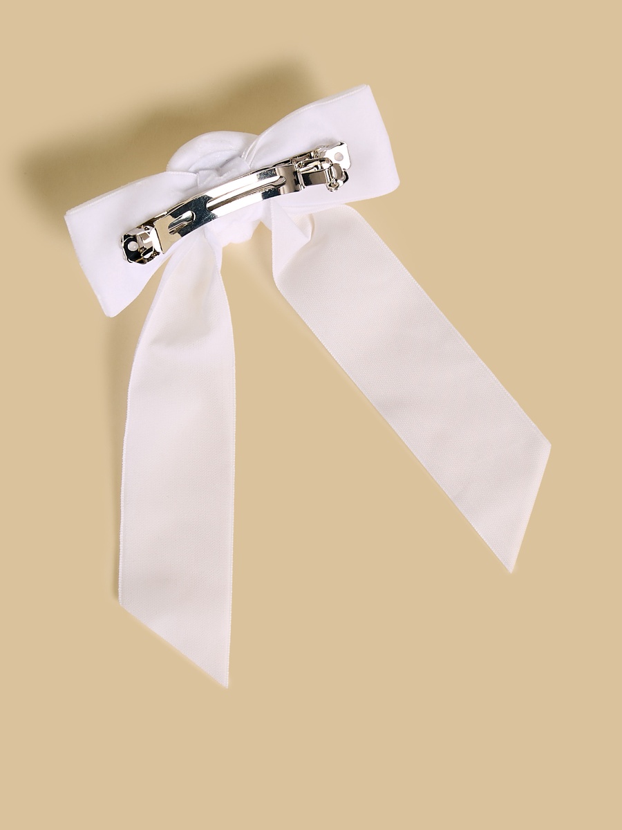 Floral Accent Bow Barrette Hair Clip