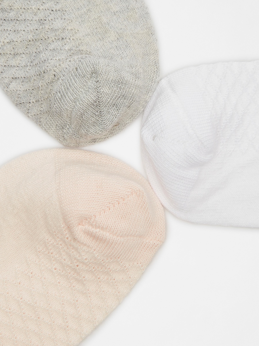 Pack of 3 - Plain BCI Cotton Frill Detail Ankle Length Socks