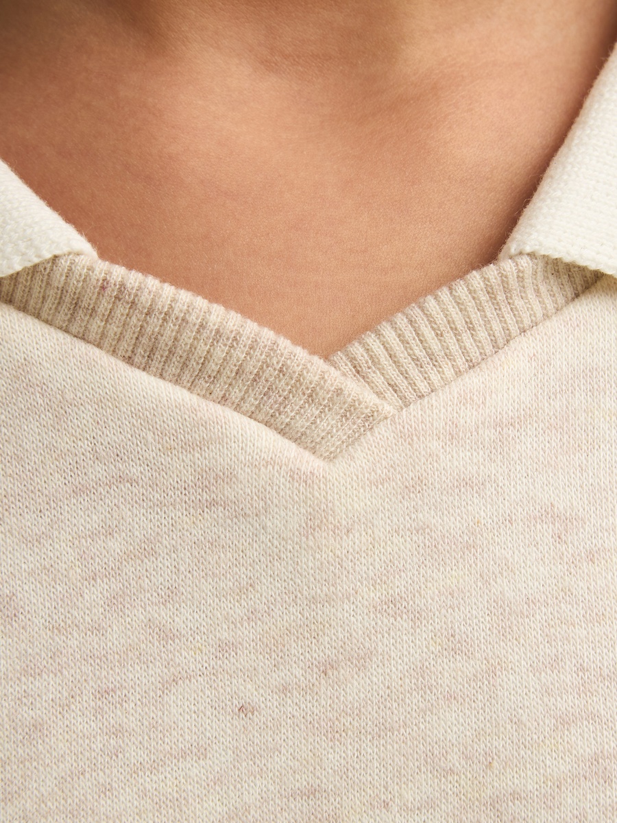 Teddy Bear Print Collared Sweat Dress