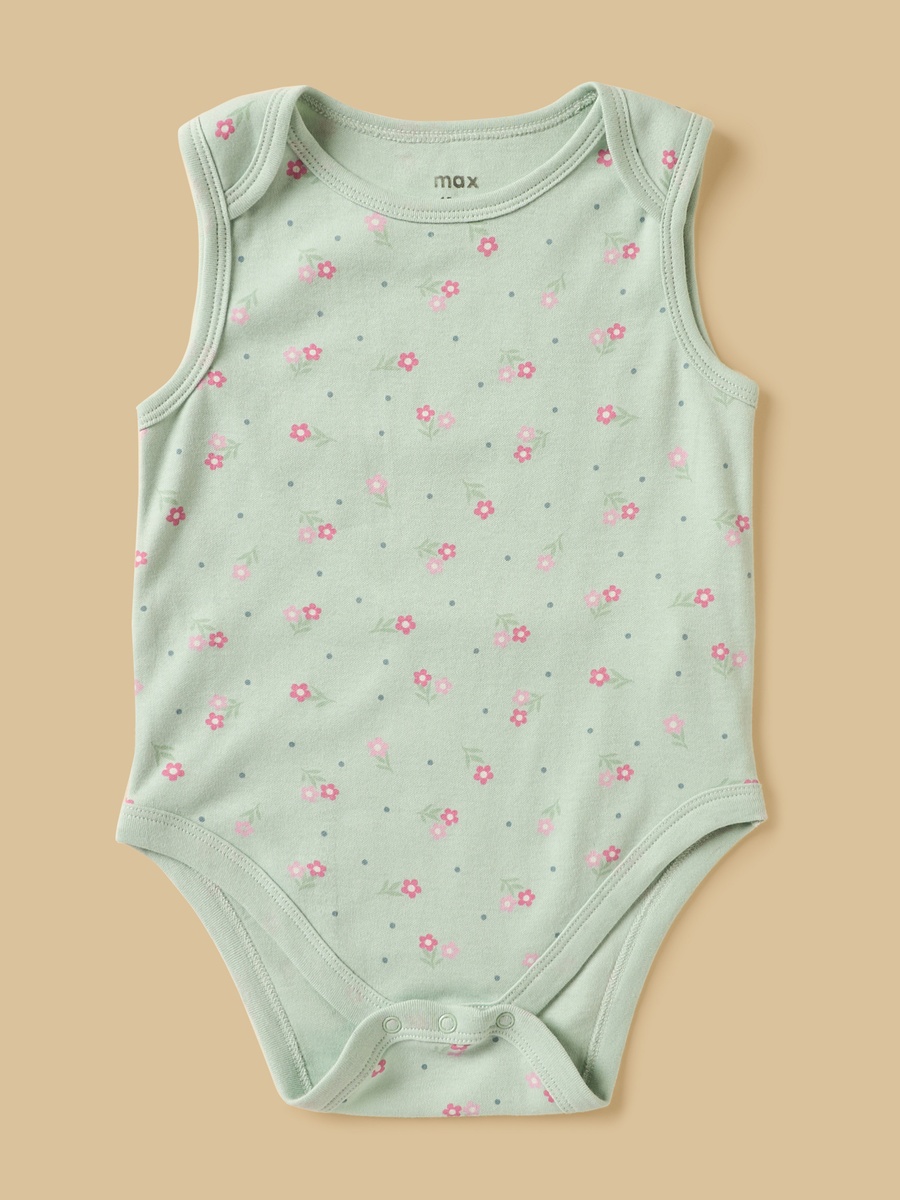 Pack of 5 - Assorted Sleeveless Cotton Bodysuit