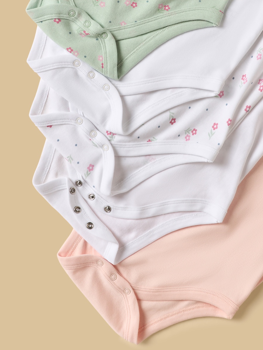 Pack of 5 - Assorted Sleeveless Cotton Bodysuit