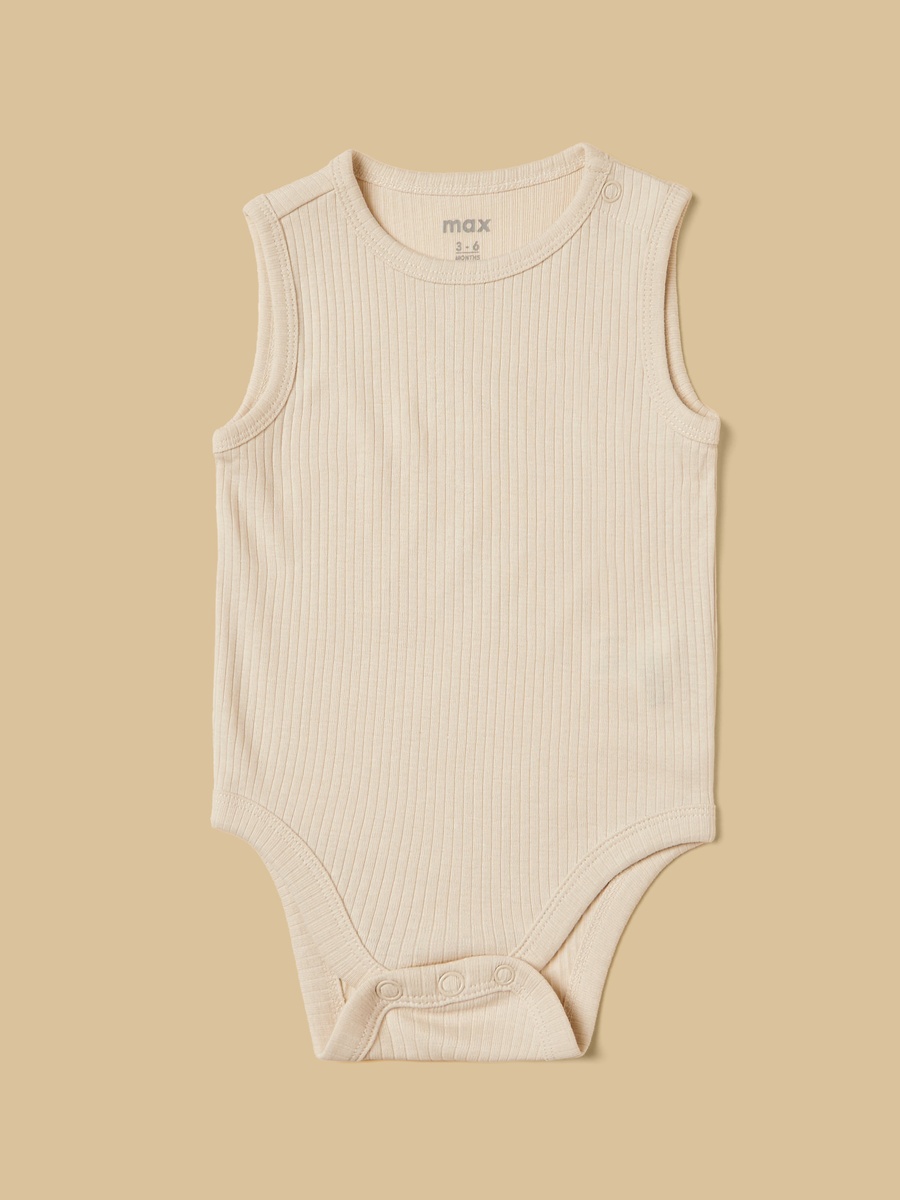 Pack of 3 - Ribbed Sleeveless Bodysuit
