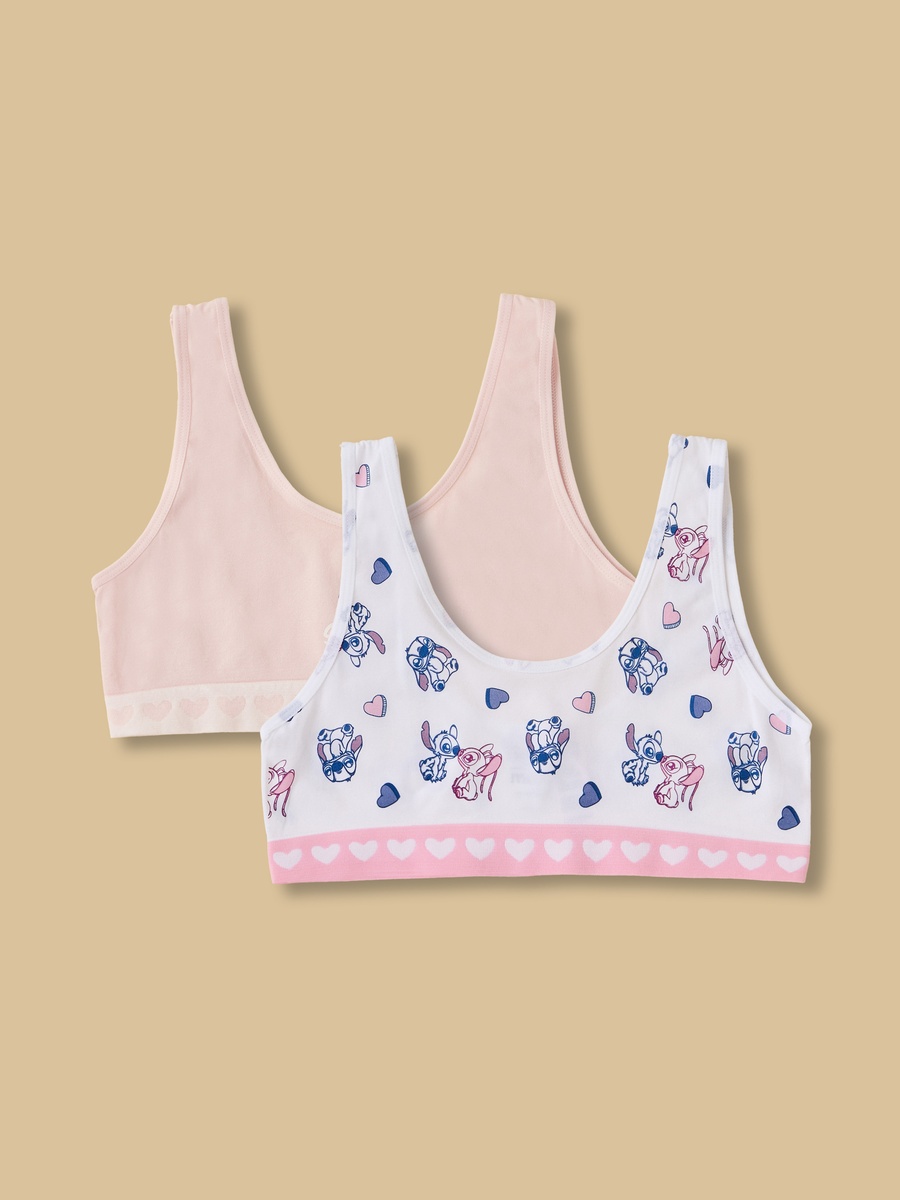 Pack of 2 - Stitch and Angel Print Seamless Trainer Bra