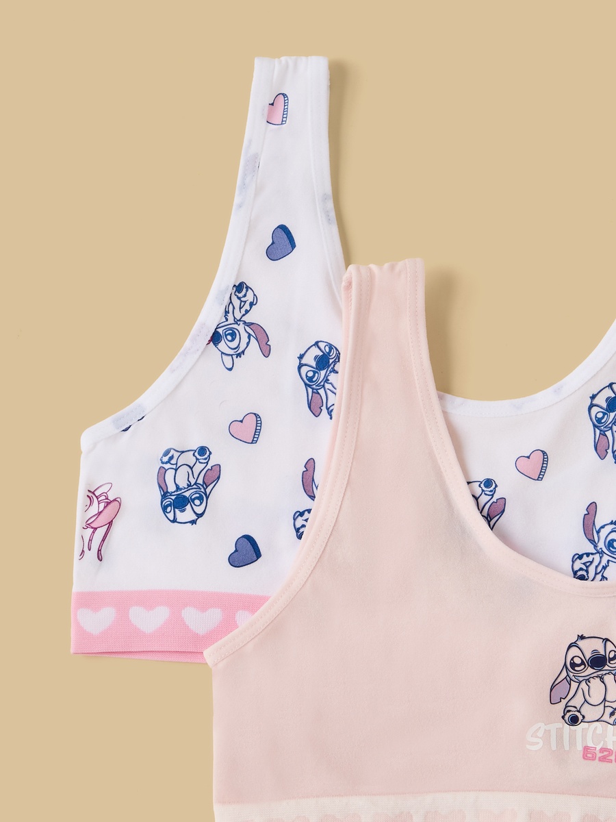 Pack of 2 - Stitch and Angel Print Seamless Trainer Bra