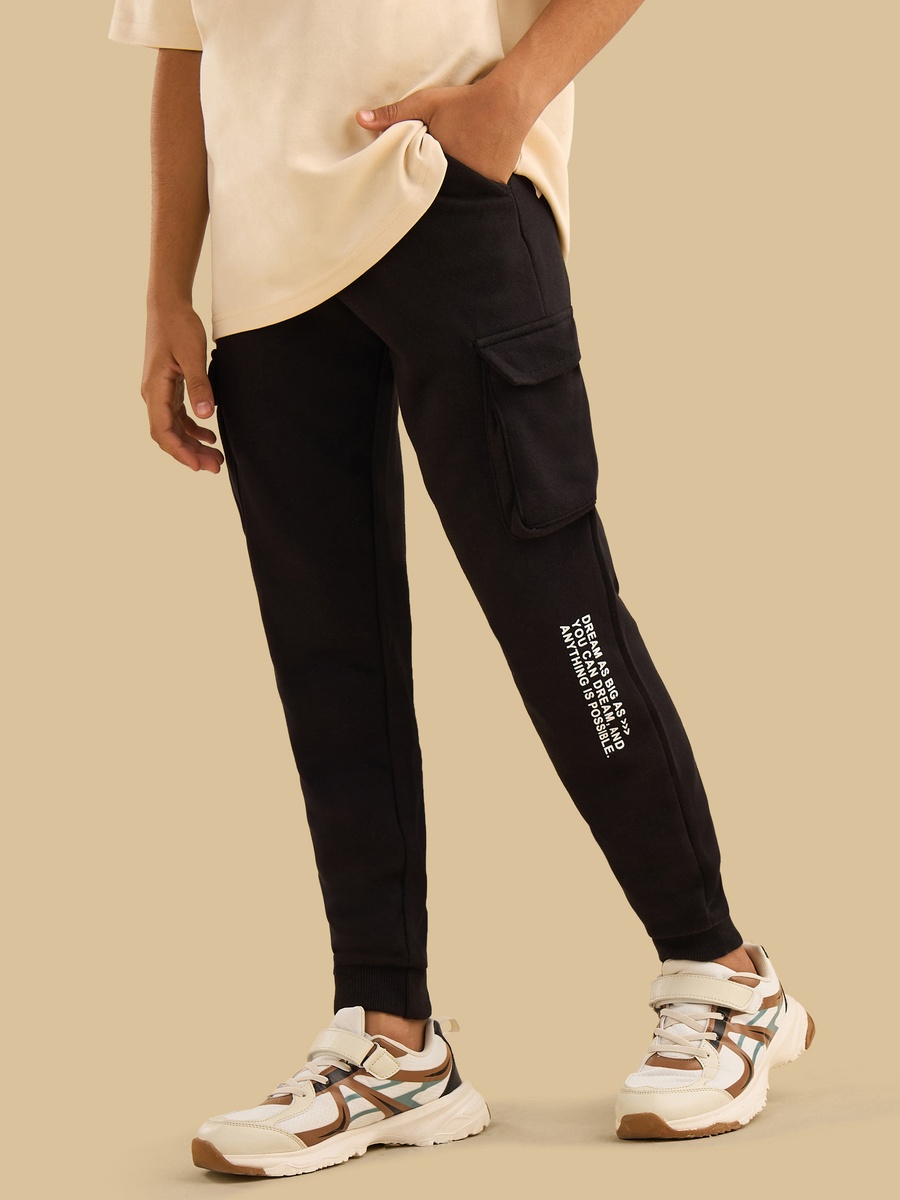 Slogan Print Cargo Joggers