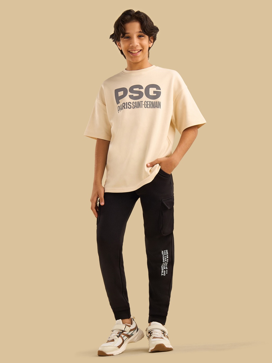 Slogan Print Cargo Joggers