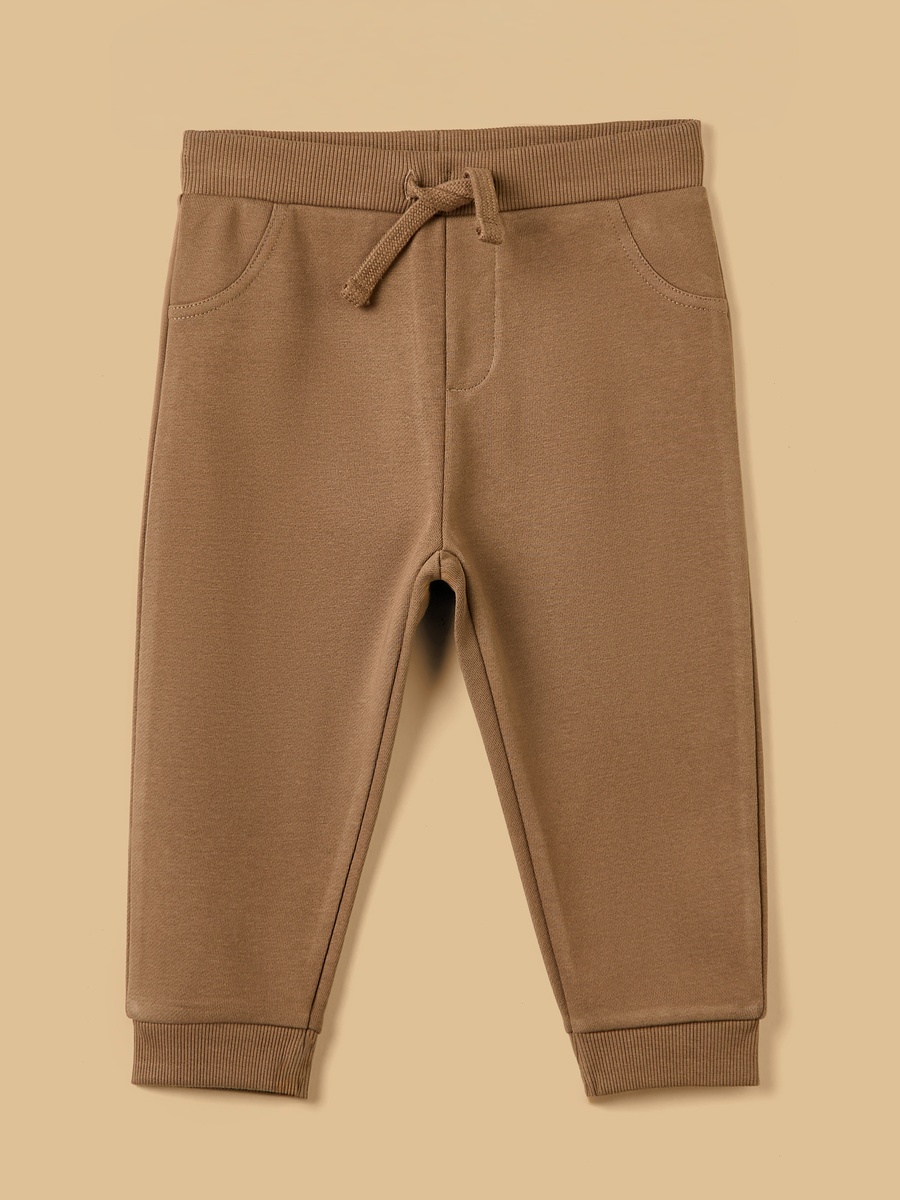 Mid-Rise Drawstring Closure Cotton Joggers