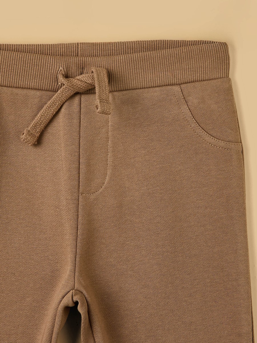 Mid-Rise Drawstring Closure Cotton Joggers