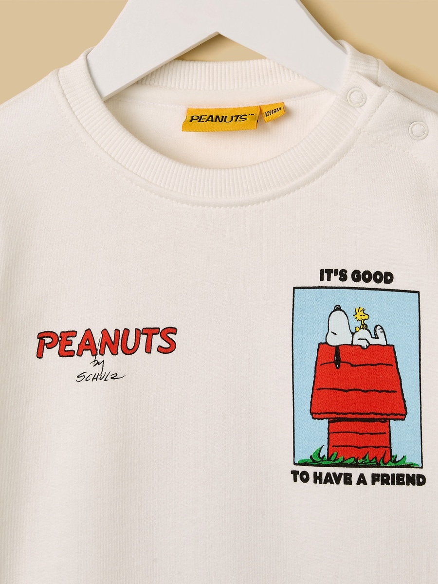 Peanuts Print Sweatshirt and Joggers Set