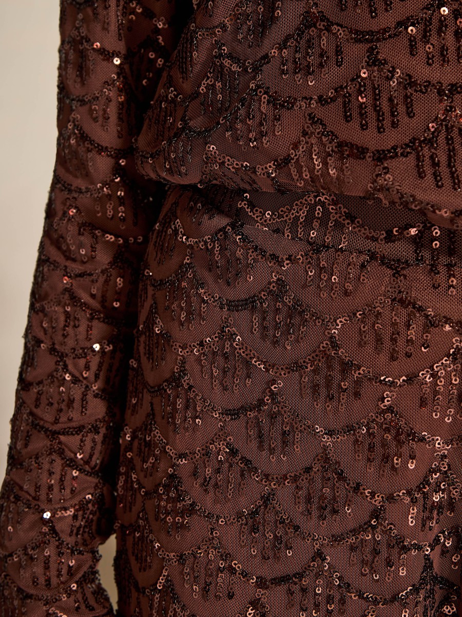 Sequin Embellished Wide Leg Pants