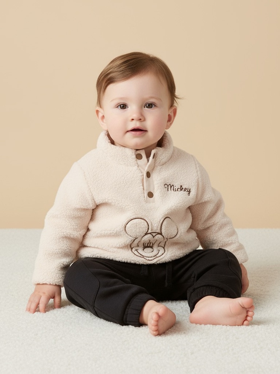 Mickey Mouse Applique Borg Jacket