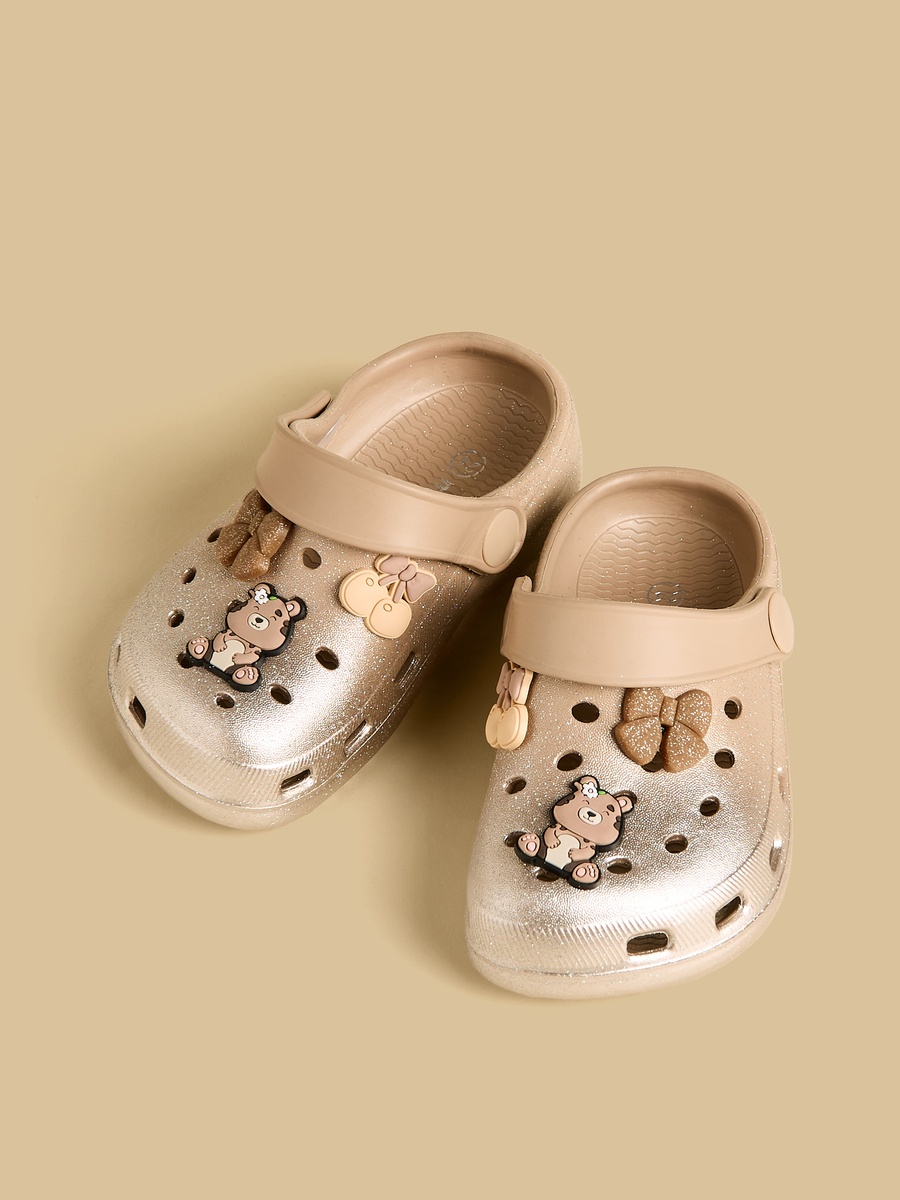 Teddy Bear Applique Clogs with Backstrap