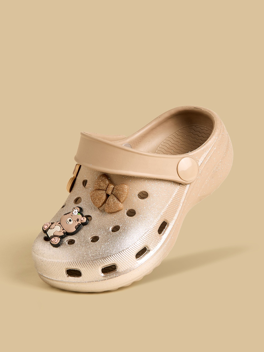 Teddy Bear Applique Clogs with Backstrap