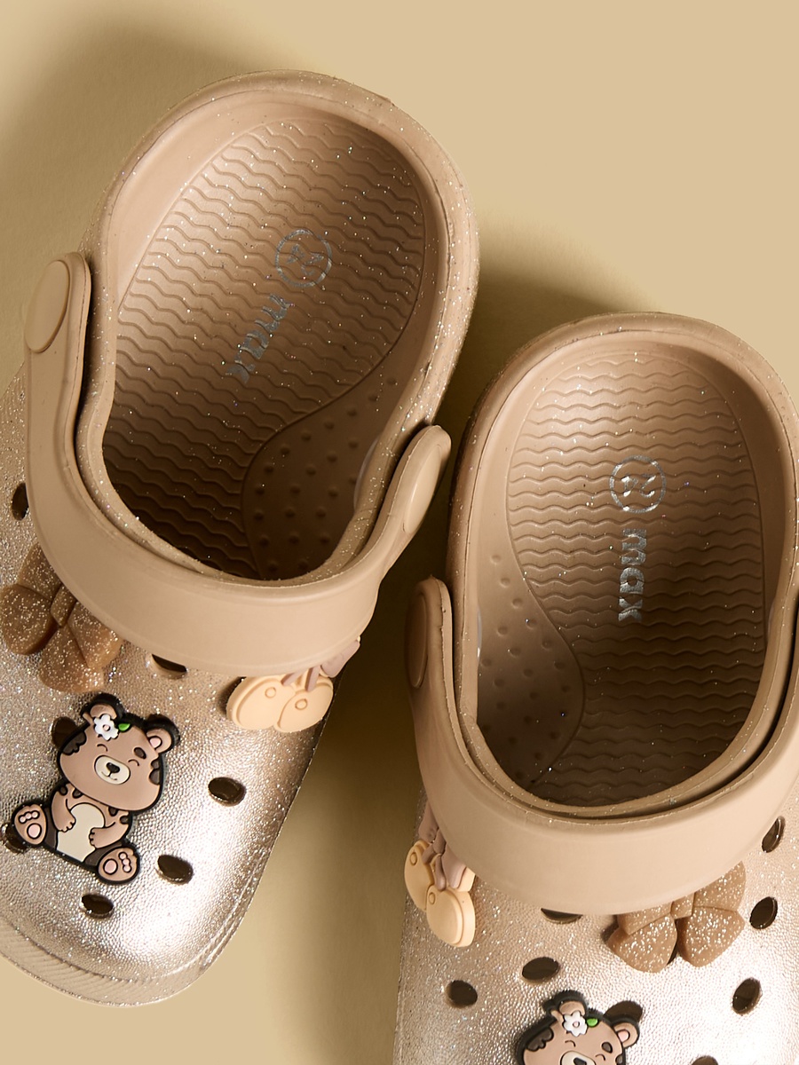 Teddy Bear Applique Clogs with Backstrap