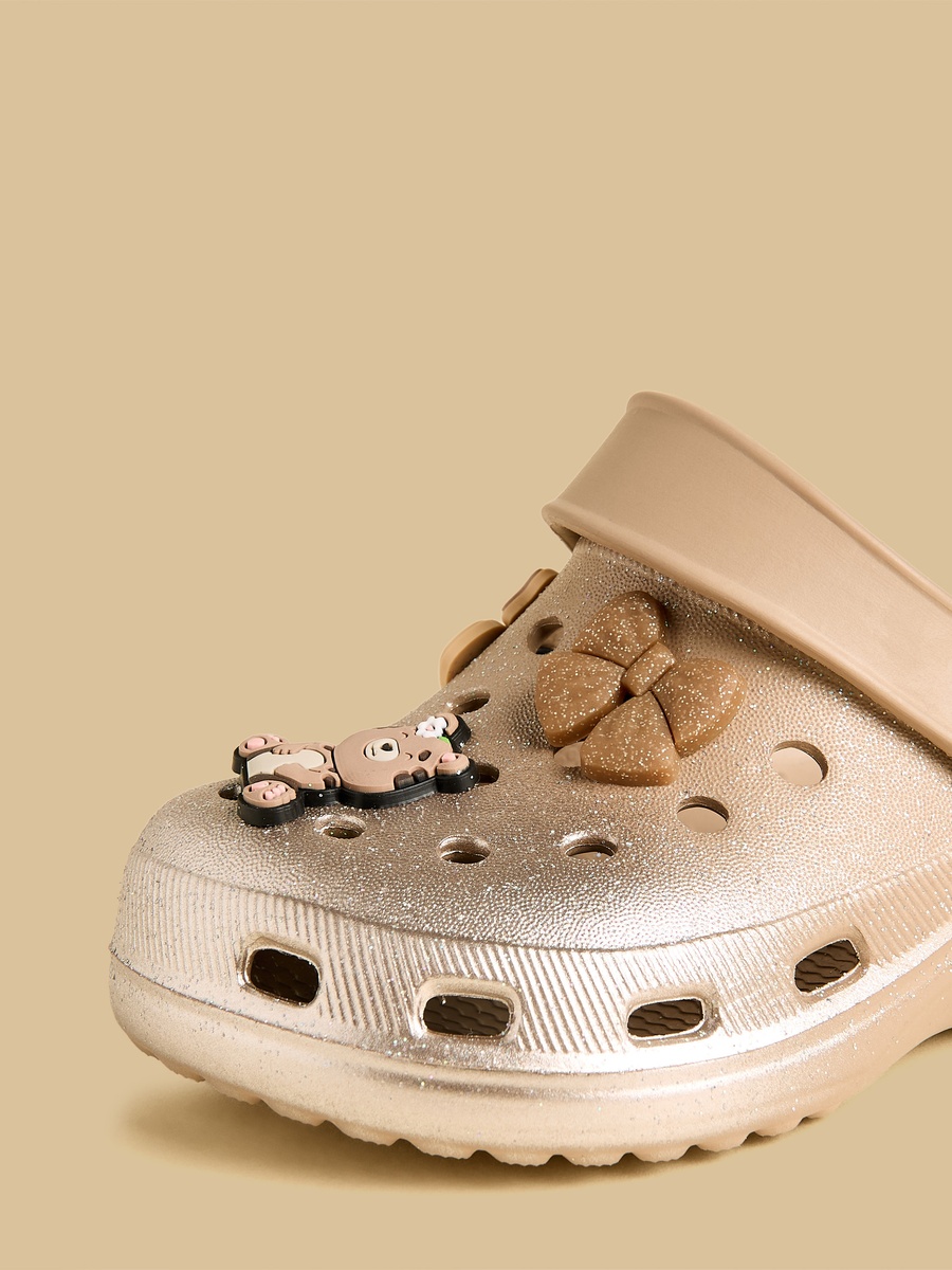 Teddy Bear Applique Clogs with Backstrap