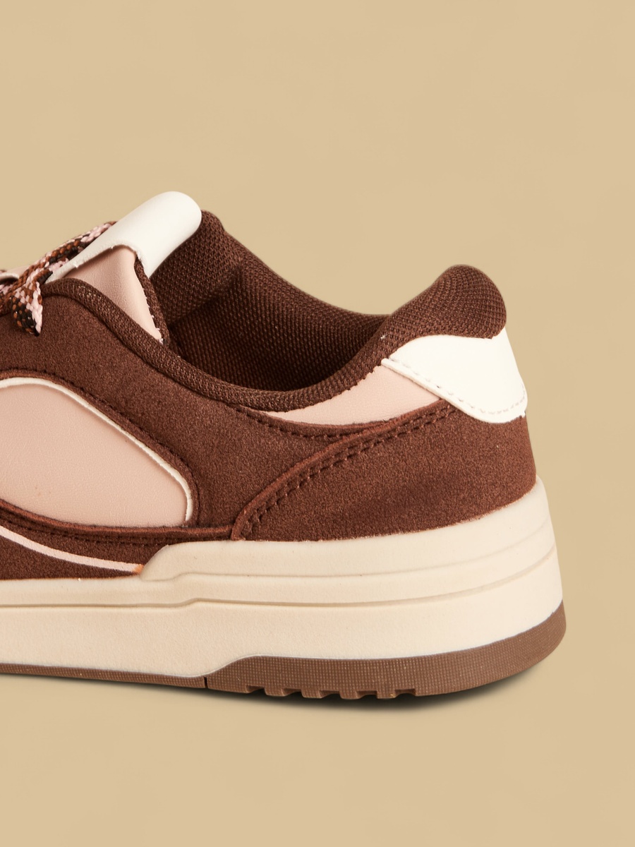Panelled Sports Shoes with Lace-Up Closure