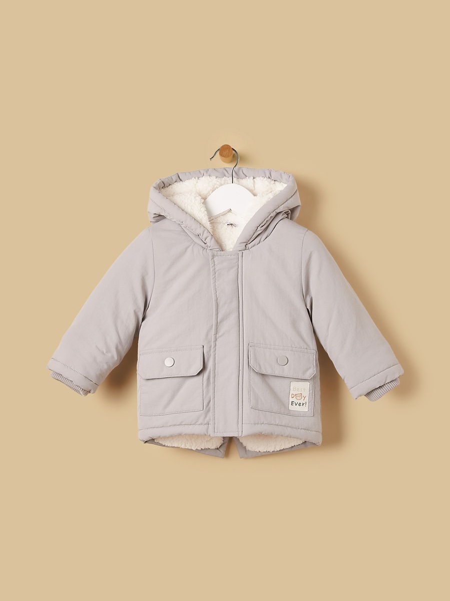 Bear Ear Detail Hooded Parka Jacket