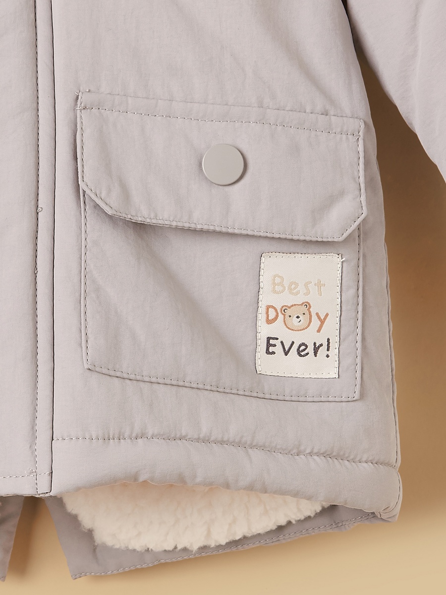 Bear Ear Detail Hooded Parka Jacket