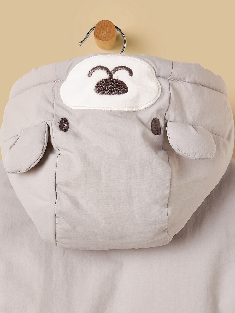 Bear Ear Detail Hooded Parka Jacket