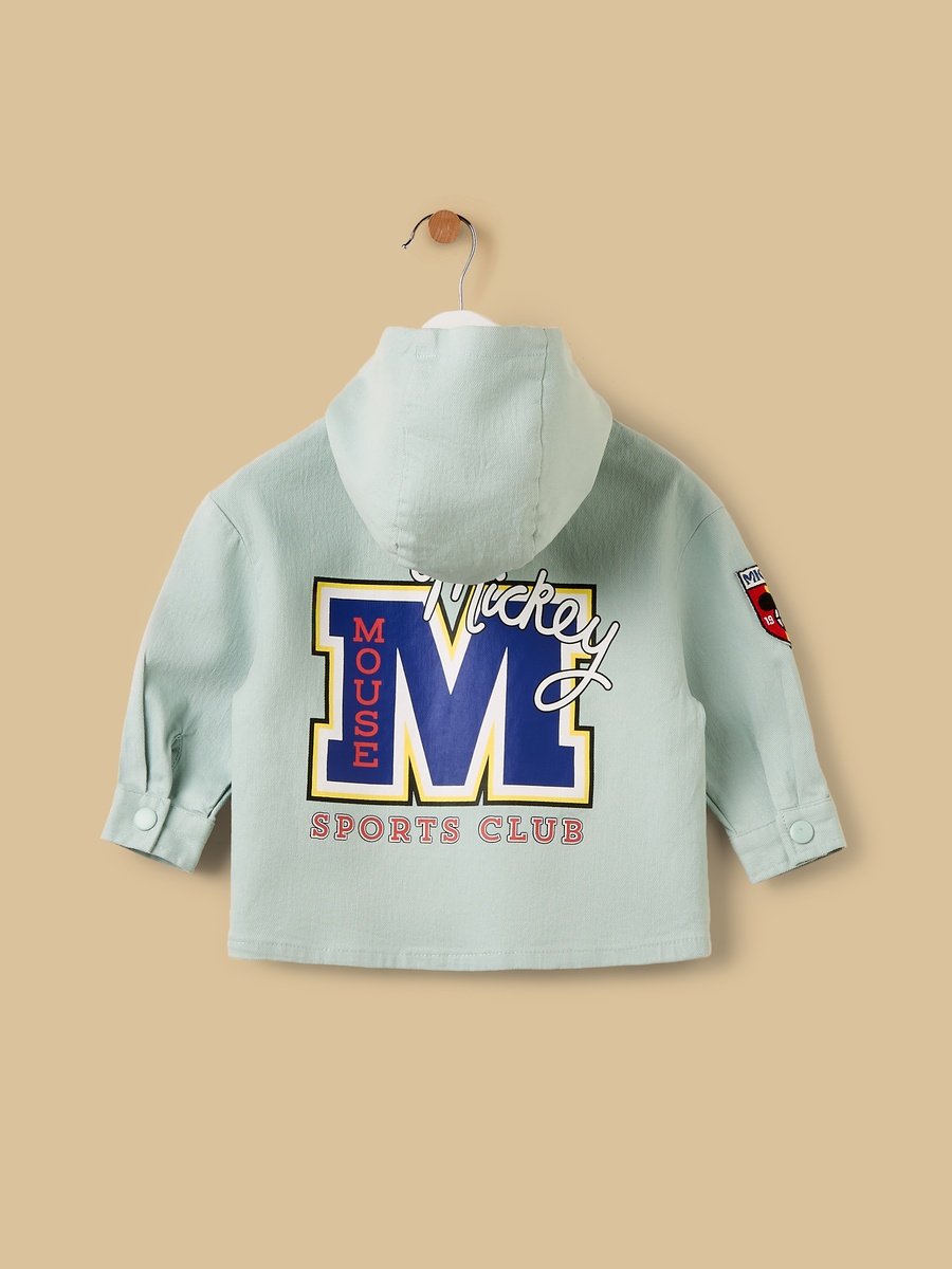 Mickey Mouse Print Hooded Shacket
