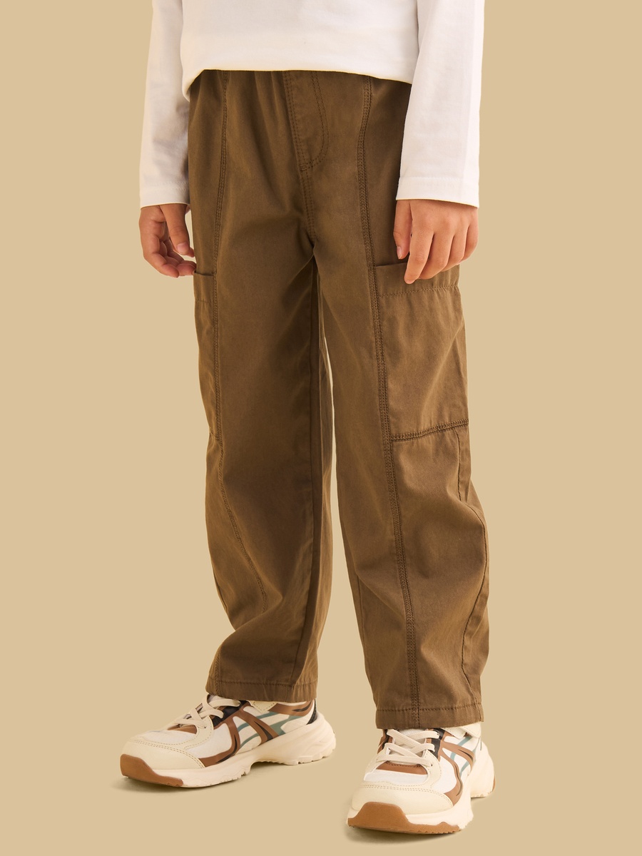 Pull On Wide Leg Cotton Cargo Pants