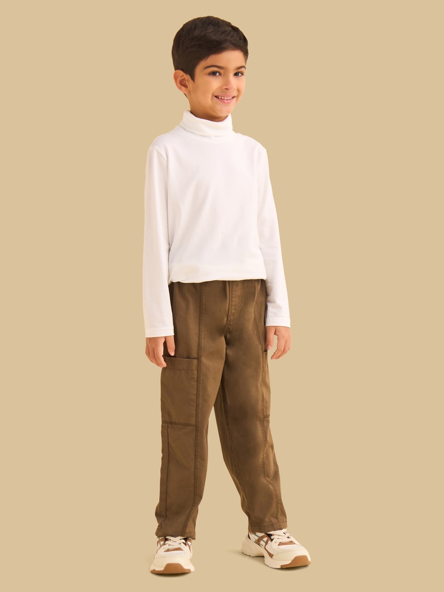 Pull On Wide Leg Cotton Cargo Pants