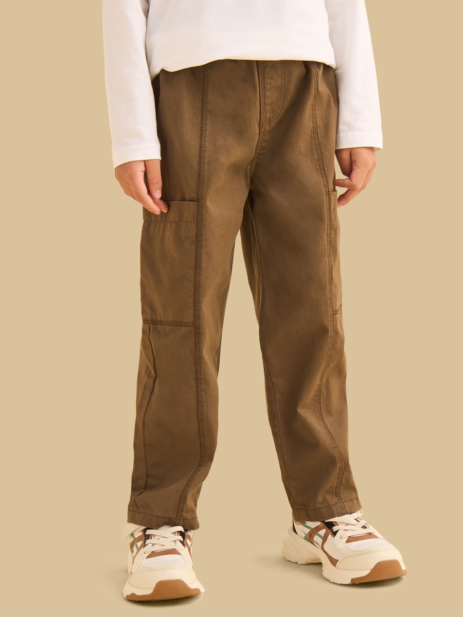 Pull On Wide Leg Cotton Cargo Pants