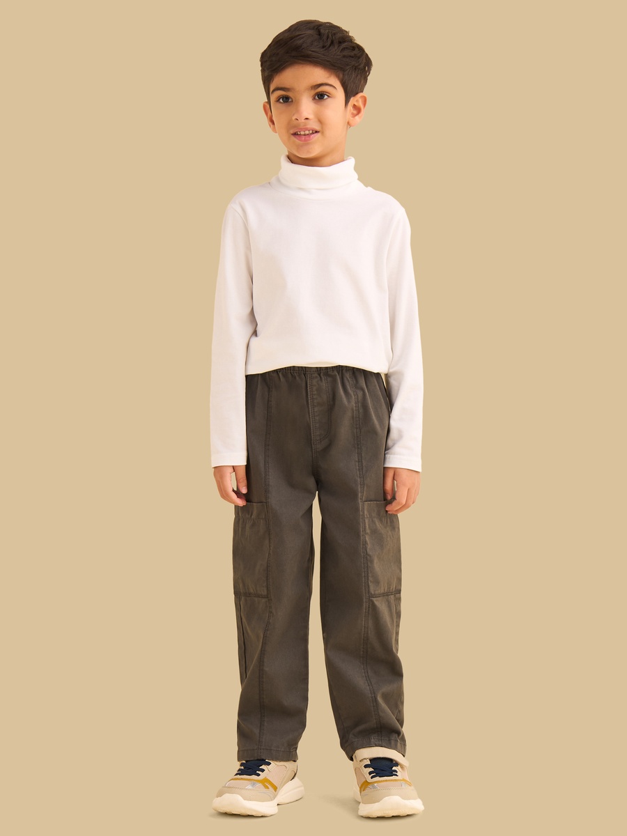 Pull On Wide Leg Cotton Cargo Pants