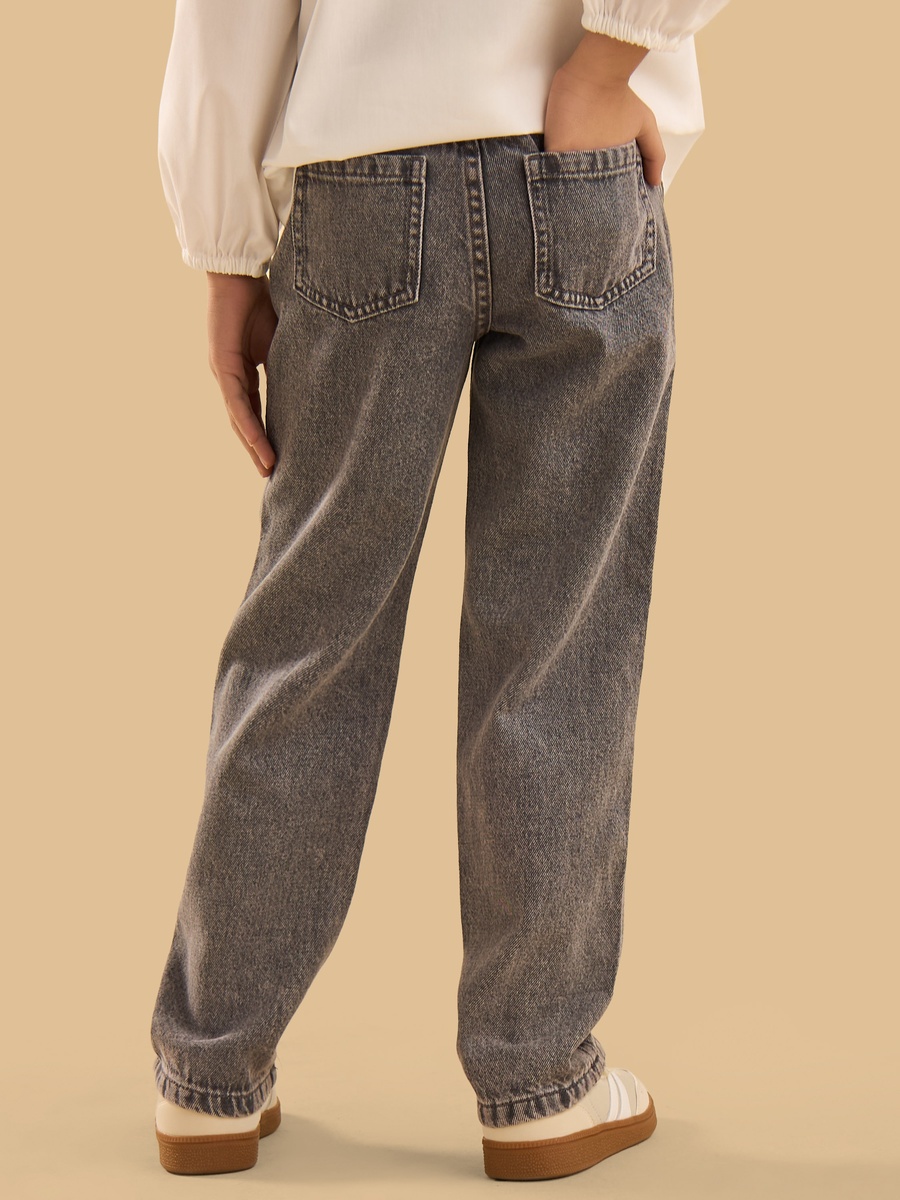Embroidered Wide Leg Jeans