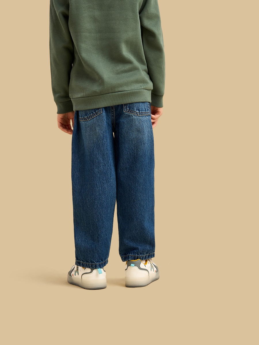 Balloon Fit Cotton Jeans