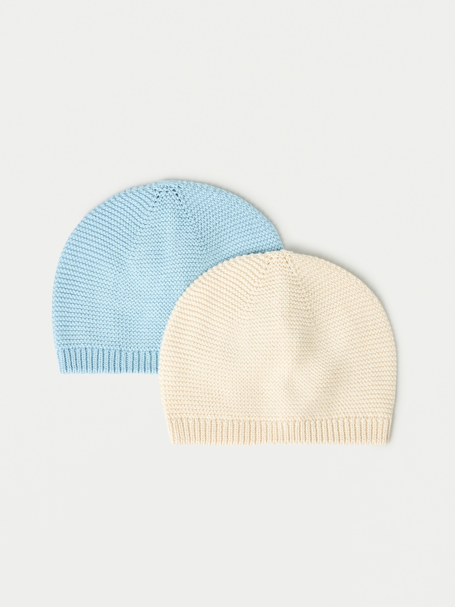 Textured Beanie Cap - Set of 2