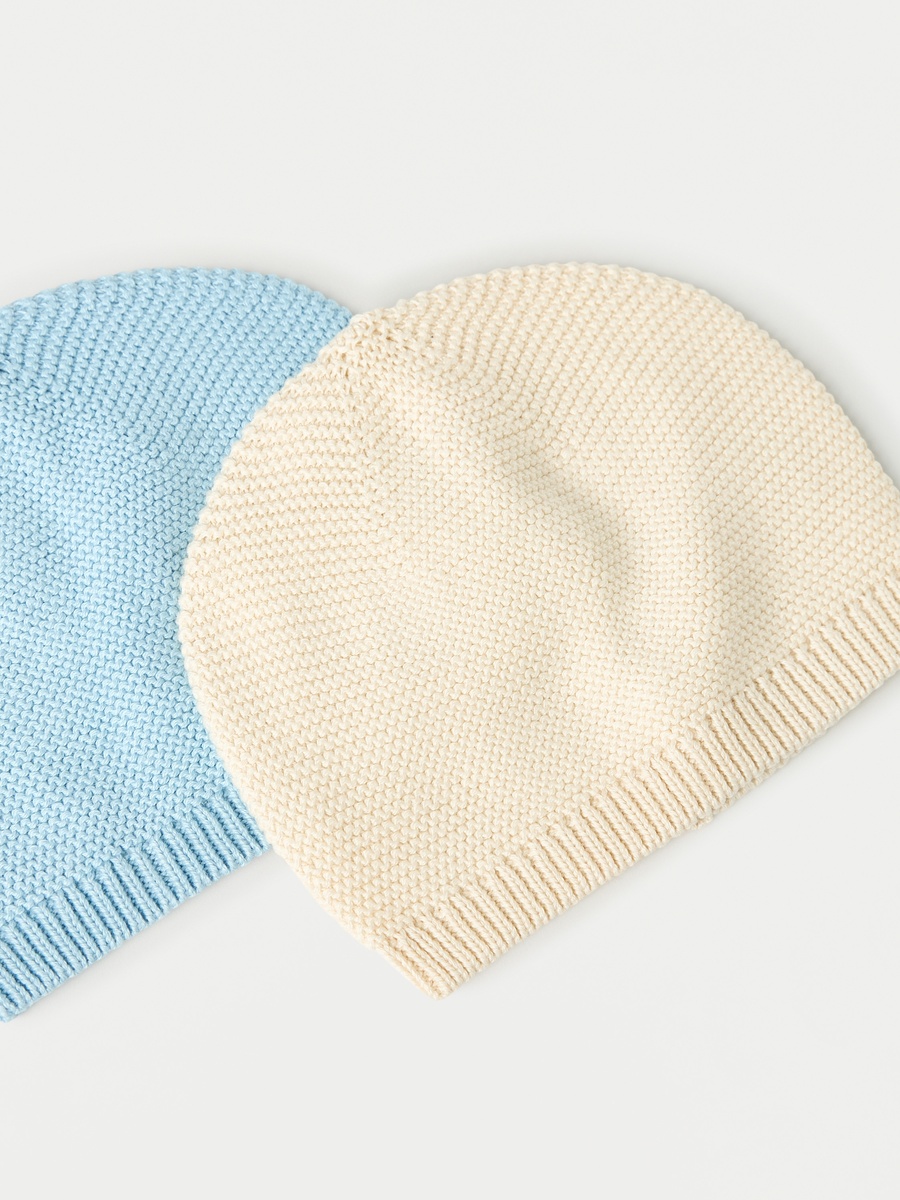 Textured Beanie Cap - Set of 2