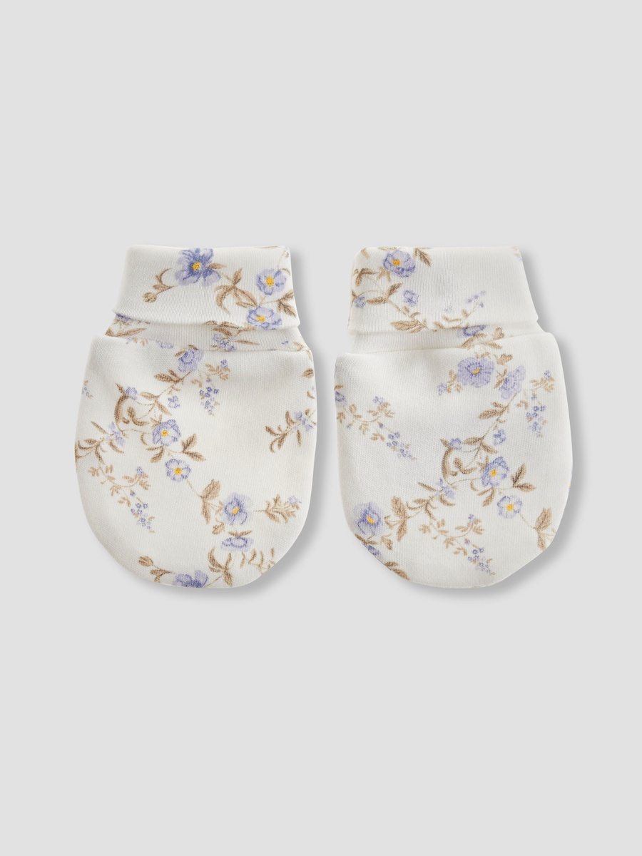 Cotton Mittens with Assorted Print - Set of 2