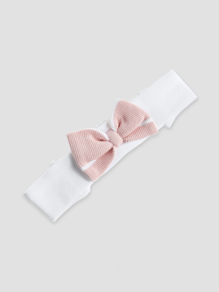 Cotton Headband with Bow Accent