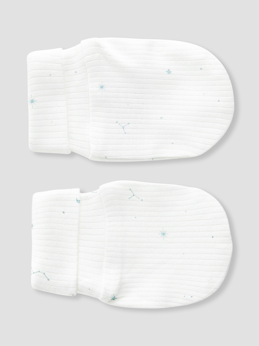 Baby Mittens with Ribbed Texture - Set of 2