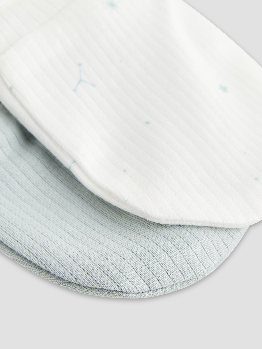 Baby Mittens with Ribbed Texture - Set of 2