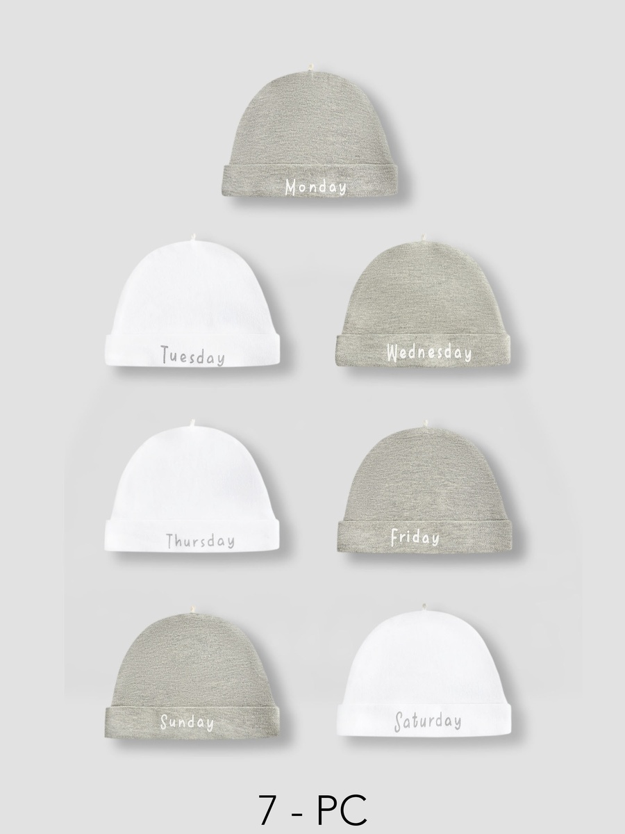 Days of the Week Print Beanie - Set of 7
