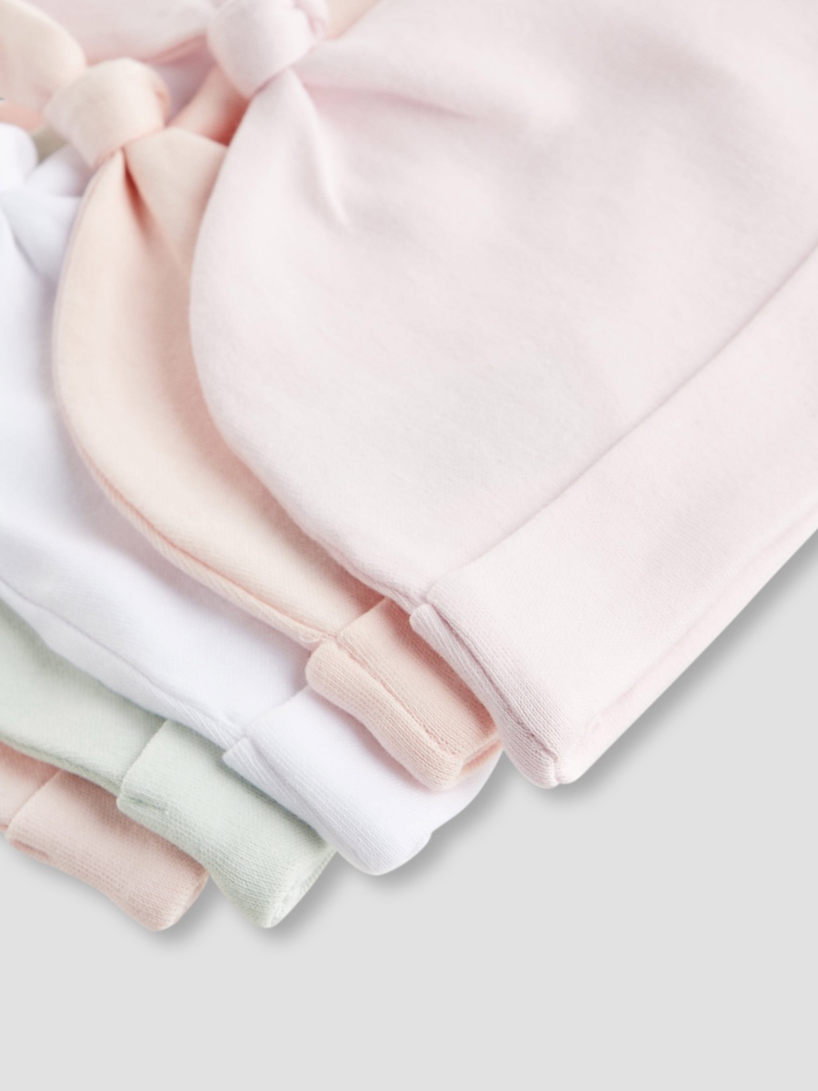 Cap with Knot Detail - Cotton - Set of 5