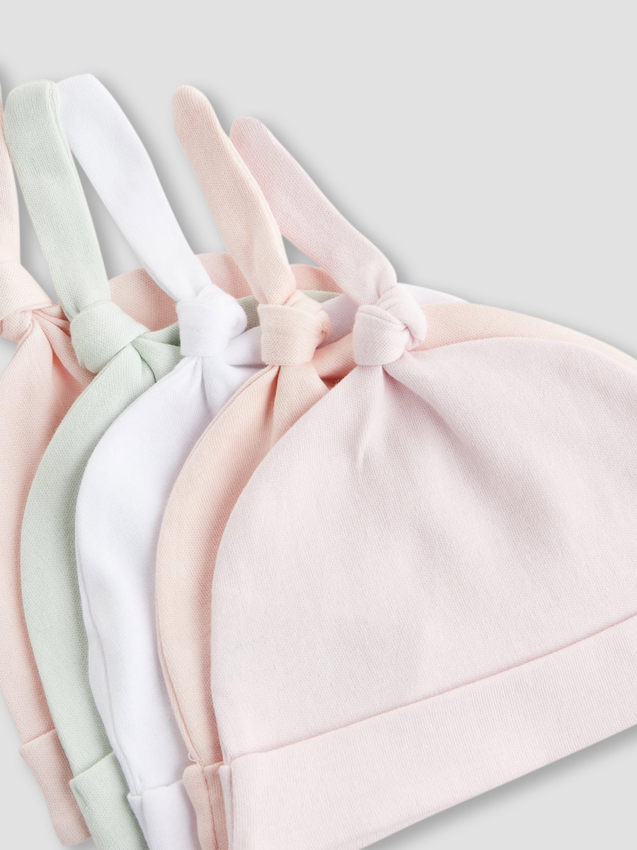 Cap with Knot Detail - Cotton - Set of 5