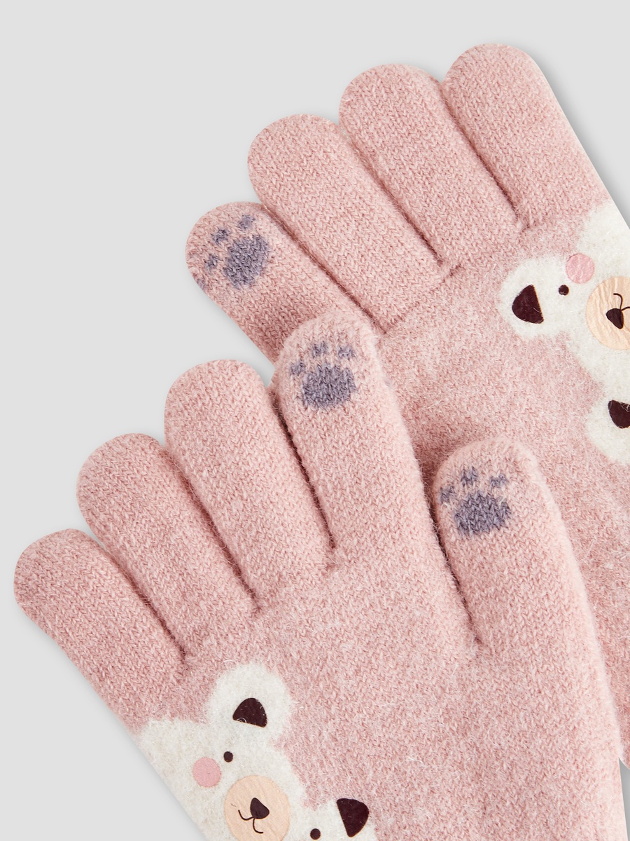 Winter Gloves with Bear Print