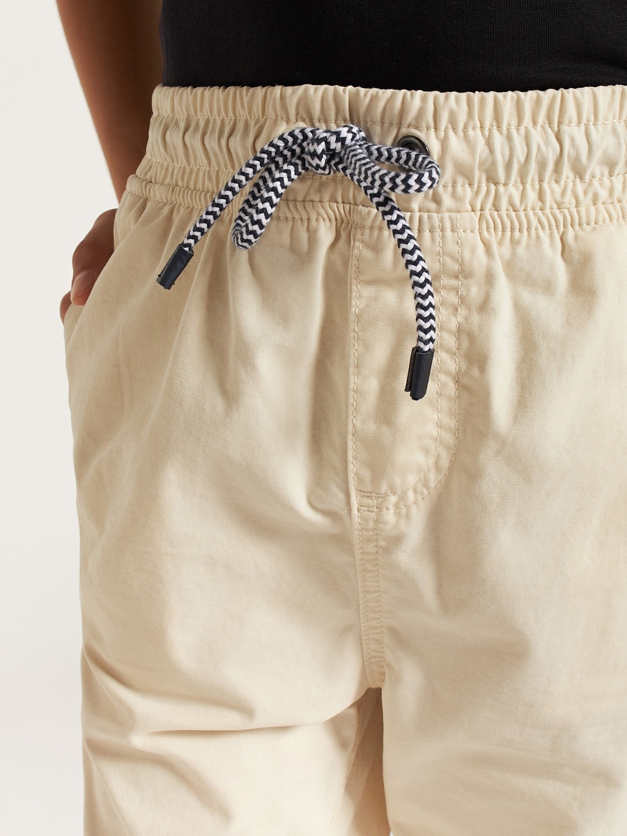 Solid Shorts with Drawstring Closure