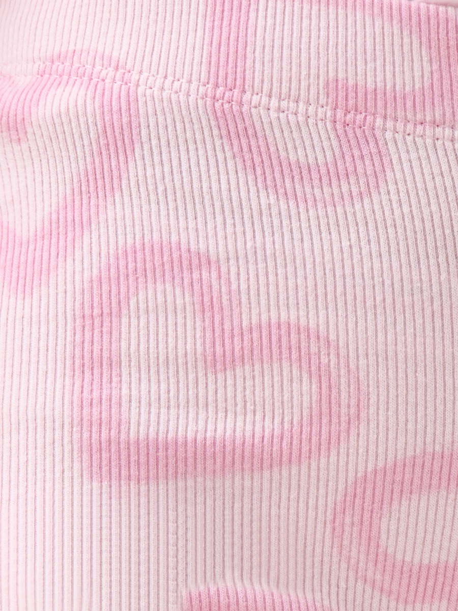 Heart Print Shorts with Lettuce Hem