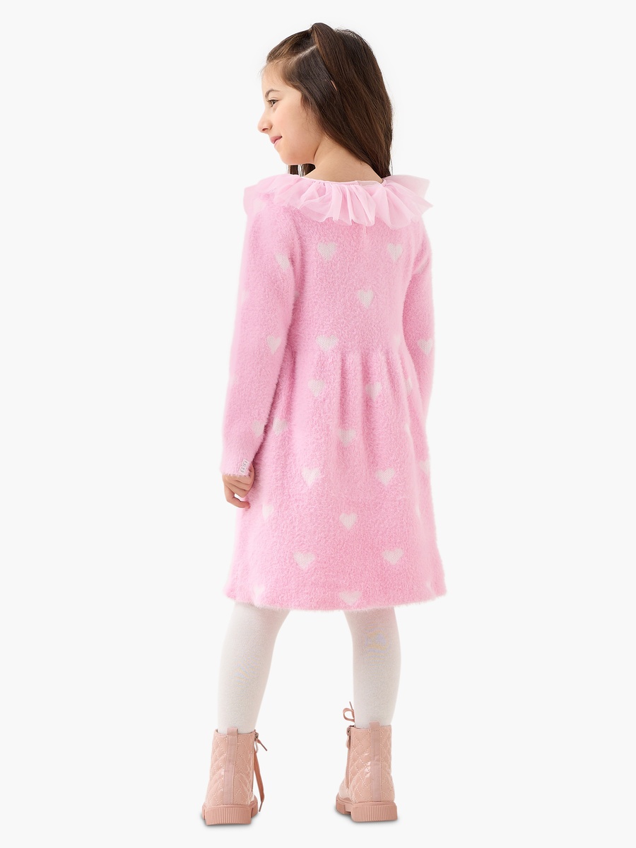 Heart Print Dress with Tights