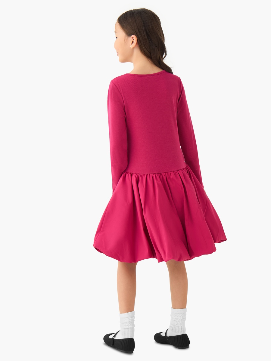 Round Neck Long Sleeves Knee Length Dress with Embellishments