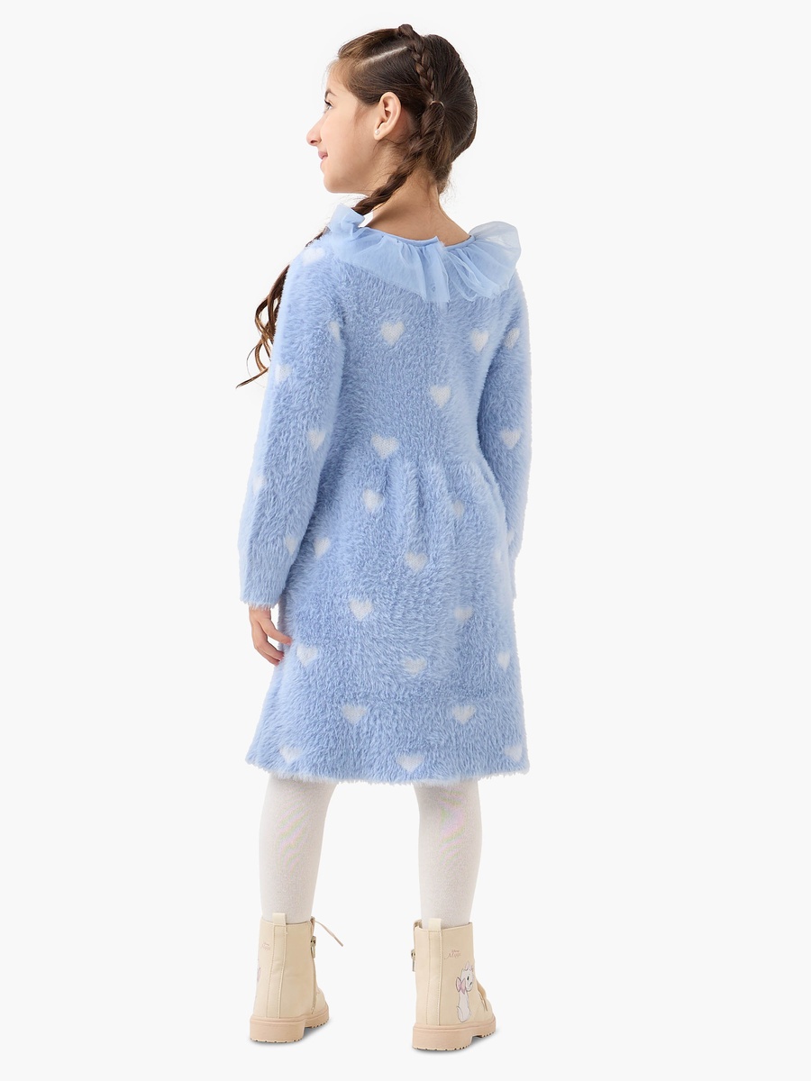 Heart Print Dress with Tights