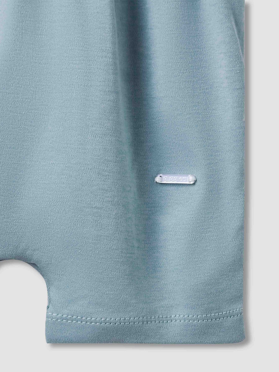 Peter Pan Collar Romper with Smock Detail - Cotton - Short Sleeves